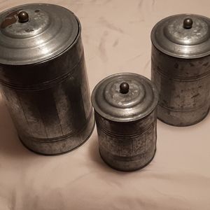 Vintage Metal Canister Set of 3
